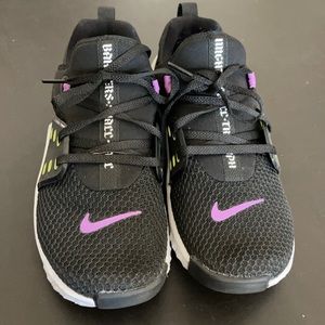 Nike free x metcon 2 black/purple/cactus green